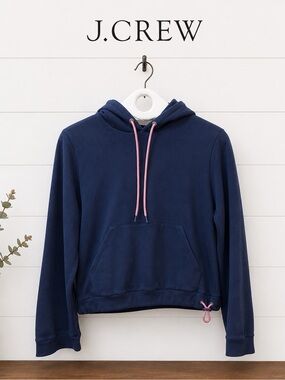J.CREW Navy Cropped Hoodie – Size XS